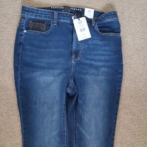 Faux Leather Pocket Skinny Jeans